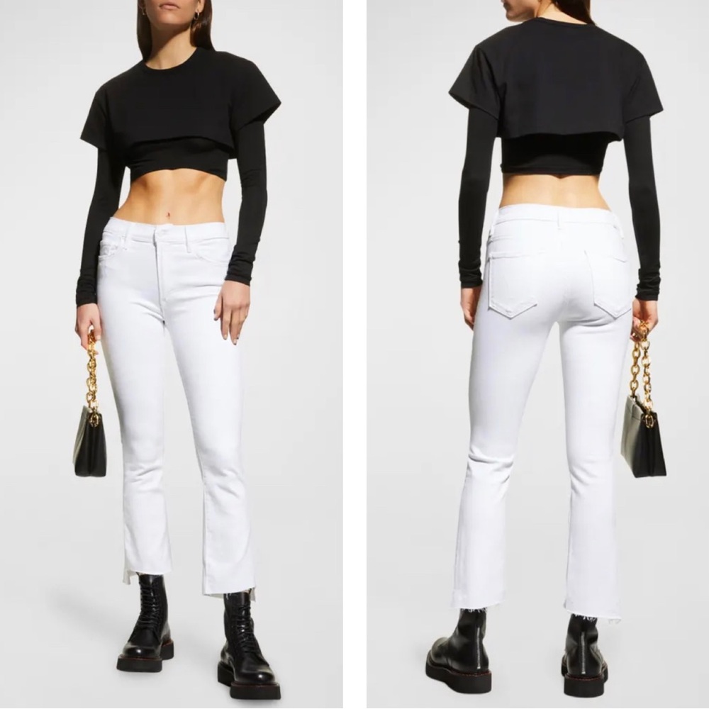 NWOT💕MOTHER LiL’ The Insider Crop Step Fray Jeans Size 27 - Picture 16 of 16